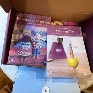 Kiwi co atlas crate Guatemala Kids learning  DIY Spinning Top & Worry Dolls Kit